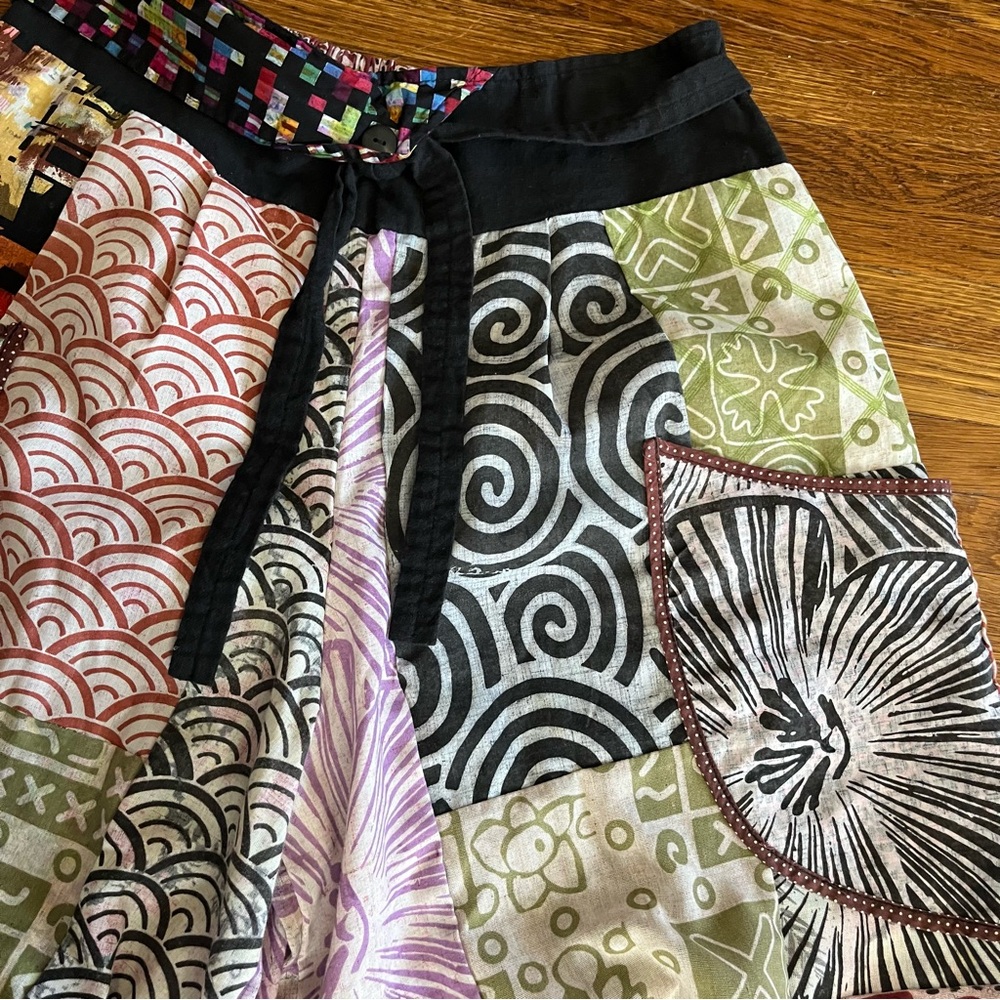 Boho hippie patchwork harem pants M festival - image 4